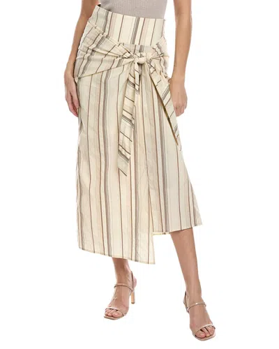 Brunello Cucinelli Linen-blend Skirt In Pattern