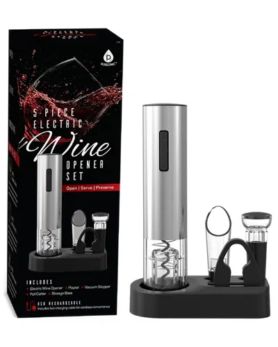 Pursonic 5-piece Electric Wine Opener Set In Black