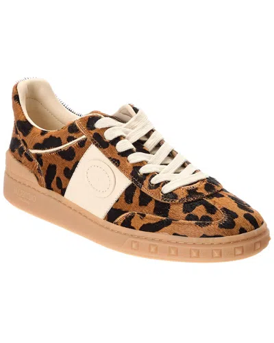 Valentino Garavani Upvillage Leopard Calf Hair Sneakers In Animal Print