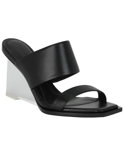 Alexander Mcqueen Black Leather Shard Mules In Black
