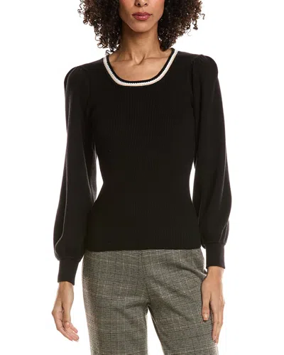 T Tahari Blouson Sleeve Pullover In Black