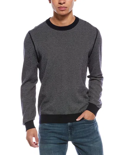 Vince Blue Multi Birdseye Wool-blend Crewneck Sweatshirt In Blue