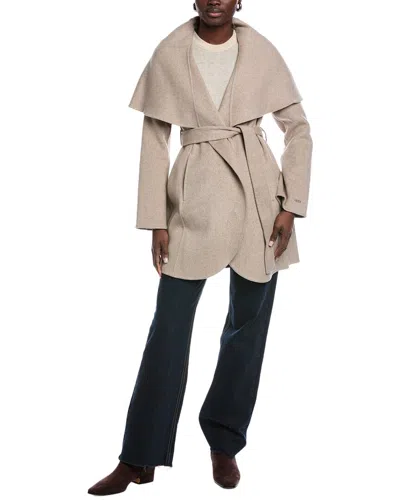 Tahari Marilyn Wool-blend Coat In Brown