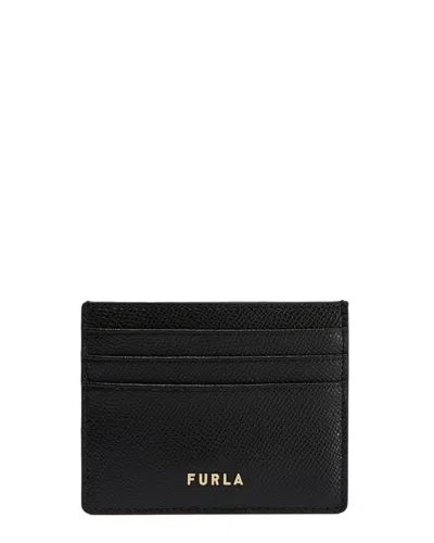 Furla Classic Leather Card Case In Black
