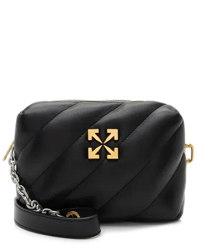 Off-white Quilted Leather Jackhammer Camera Bag In Black