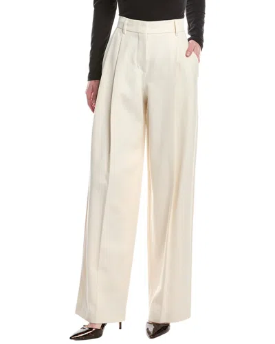 Brunello Cucinelli Pleated Wool-blend Pant In White