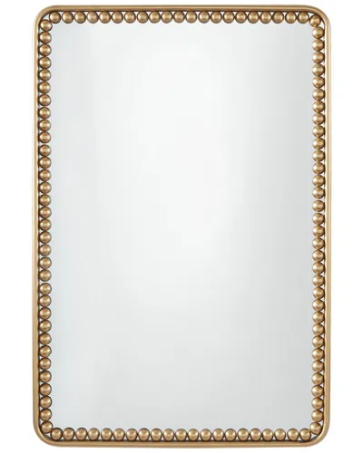 Peyton Lane Metal Wall Mirror With Beaded Detailing In Brown