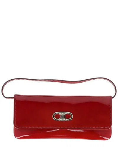 Celine Red Patent Leather Triomphe Maillon Clutch With Strap (authentic Pre-  Loved) In Red