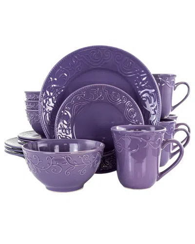 Elama 16pc Dinnerware Set In Purple