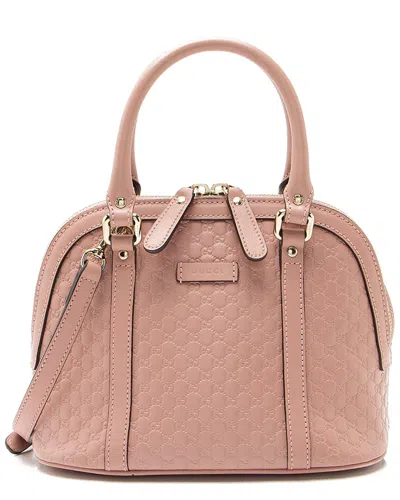 Gucci Pink Microssima Leather Dome Small Satchel (authentic Pre-loved)