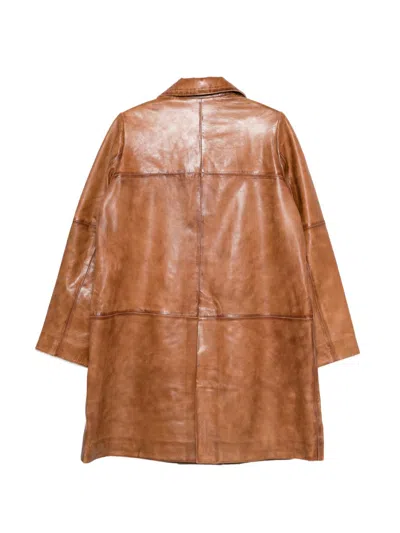 Herskind Shelly Leather Coat In Brown
