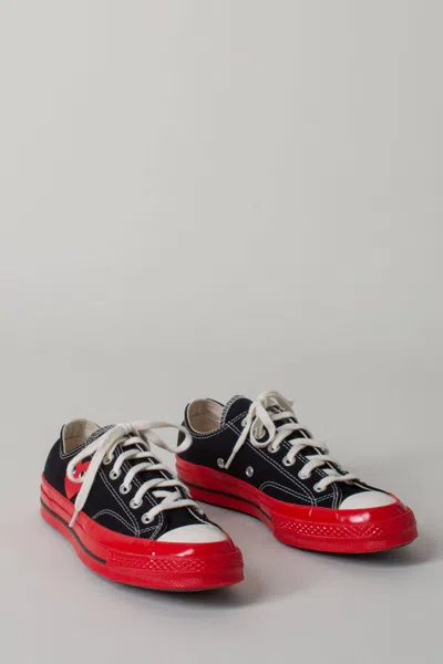 Comme Des Garcons Play Converse Converse Cdg Play Low Red Sole In Black