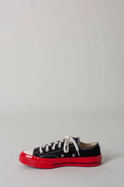 Comme Des Garcons Play Converse Converse Cdg Play Low Red Sole In Black