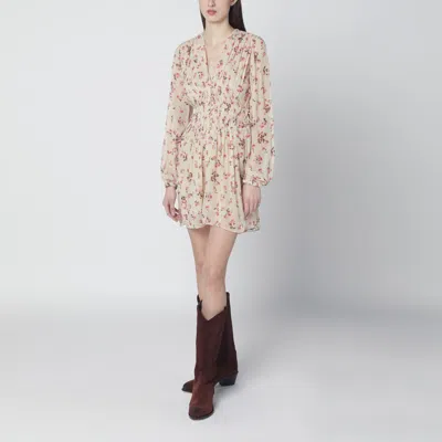 Isabel Marant Étoile Isabel Marant Etoile Loriena Beige Dress With Floral Print In Sand