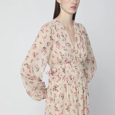 Isabel Marant Étoile Isabel Marant Etoile Loriena Beige Dress With Floral Print In Sand