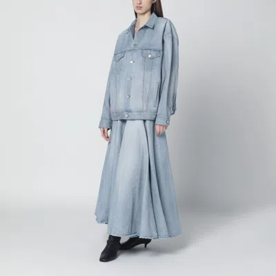 Balenciaga Collared Regular Jacket Long Sleeves Pockets In Blue