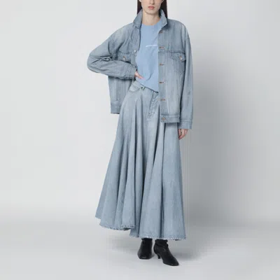 Balenciaga Womens Marine Logo-embroidered Relaxed-fit Cotton T-shirt In Blue