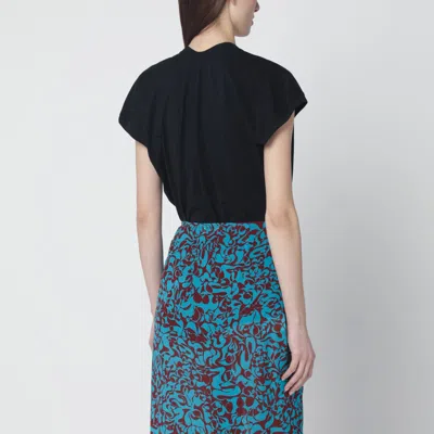 Dries Van Noten Black V-neck T-shirt In Black