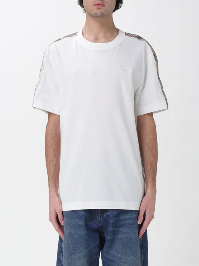 Burberry Checked Cotton-jersey T-shirt In White