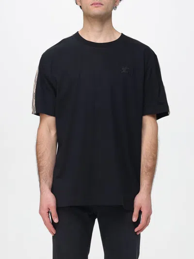 Burberry Ekd Embroidered Checked-band T-shirt In Black