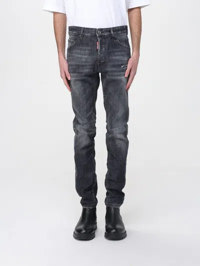 Dsquared2 Stretch Denim Sexy Twist Jeans With Paint Effect Details 17c In Black