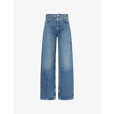 Agolde Ren High Rise Wide Leg Jean Shrine In Blue