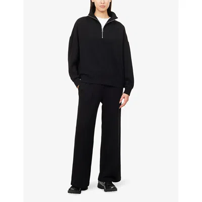 Varley Womens Black The Wide-leg Drawstring Stretch-woven Jogging Bottoms In Black