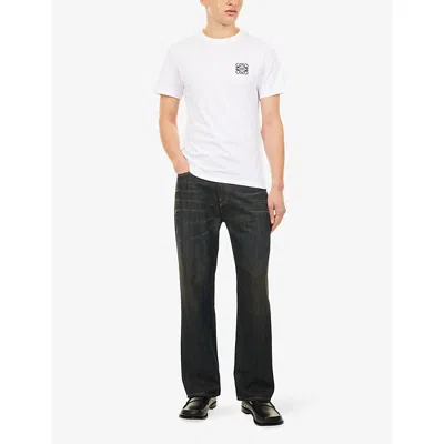 Loewe Two-tone Anagram Embroidery Cotton T-shirt Clothing In White