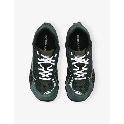 Bottega Veneta Orbit Mesh Running Sneakers Rubber Sole In Green