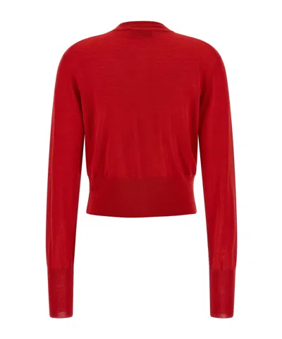 Vivienne Westwood Cropped Fitted Cardigan With Button-down Front In Red