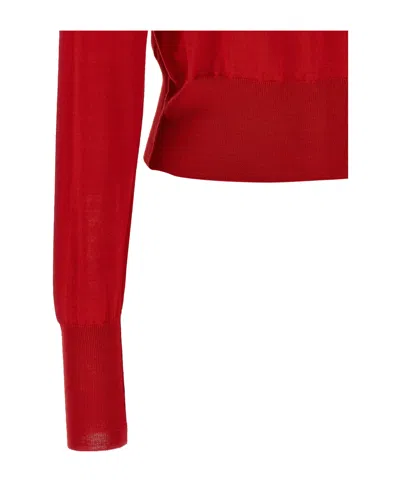 Vivienne Westwood Cropped Fitted Cardigan With Button-down Front In Red