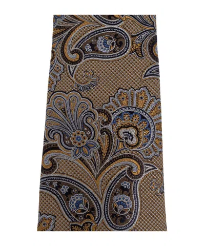 Etro Paisley-patterned Tie In Brown