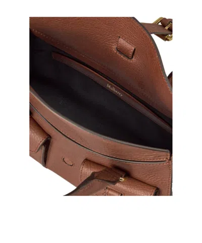 Mulberry Roxanne Brown Small Handbag With Adjustable And Removable Shoulder Strap And Two Front Pockets In Le