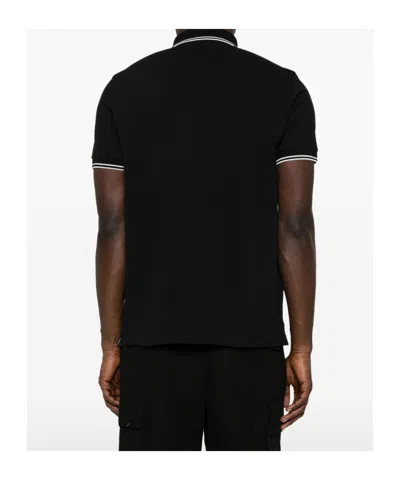 Stone Island Mens Black Brand-patch Regular-fit Stretch-cotton Polo Shirt Xl In Black
