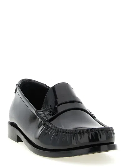 Saint Laurent Le Loafer Loafers In Polished Wrinkled Leather In Black