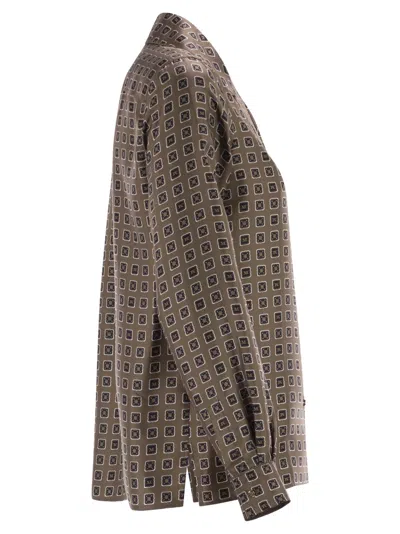 Max Mara Maxmara Mxmdisco Semi Fitted Printed Silk Shirt In Multi