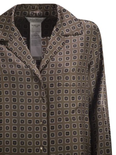 Max Mara Maxmara Mxmdisco Semi Fitted Printed Silk Shirt In Multi