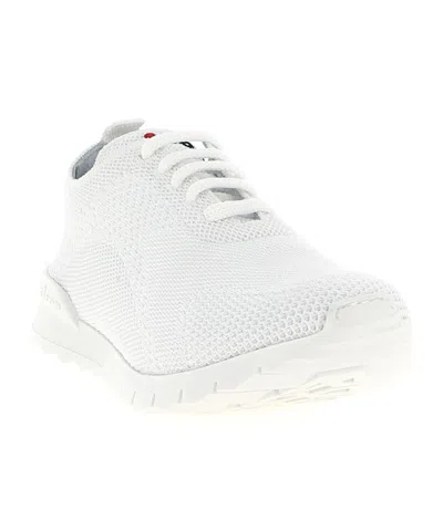 Kiton Fits Mesh Sneakers Rubber Sole Pull Tab In White