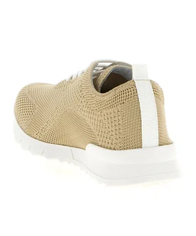 Kiton Mesh Sneakers Pull Tab Rubber Sole In Brown