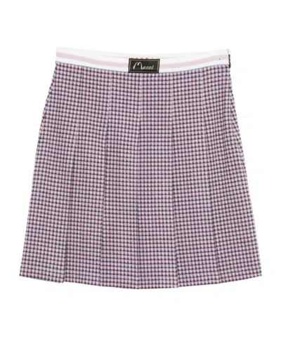Marni Check-patten Pleated Skirt In Brown