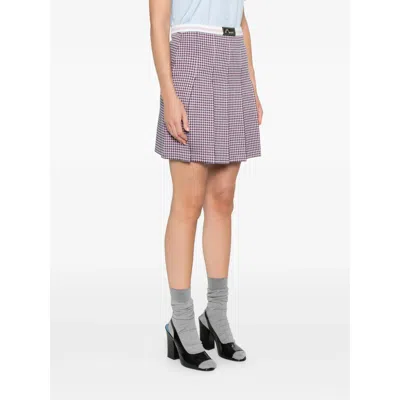 Marni Check-patten Pleated Skirt In Brown