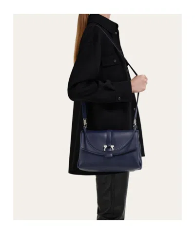 Ferragamo Front Flap Handbag (s) In Blue