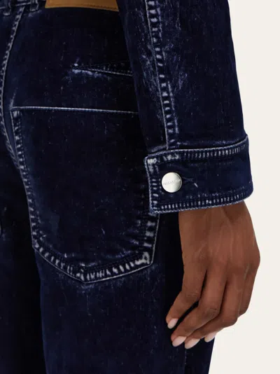 Ferragamo Boxy Jacket In Blue