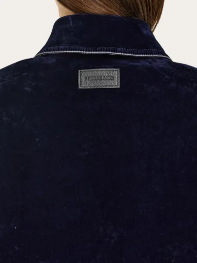 Ferragamo Boxy Jacket In Blue