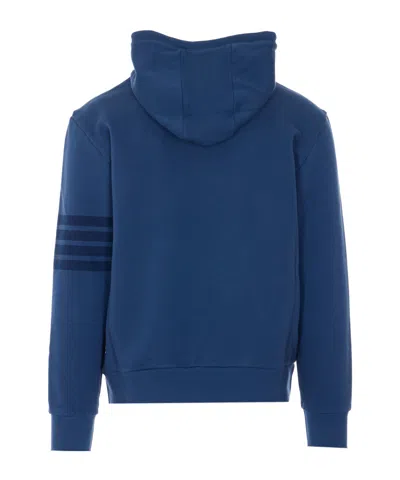 Thom Browne Blue Solid Loopback Overdyed 4-bar Hoodie In Blue