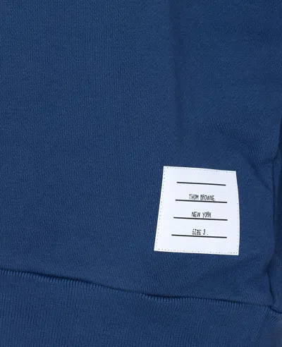 Thom Browne Blue Solid Loopback Overdyed 4-bar Hoodie In Blue