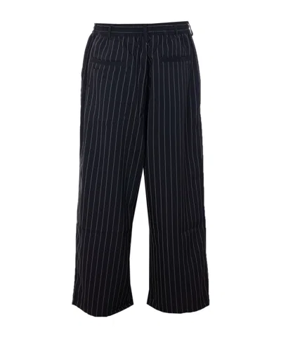 Y-3 Striped-pattern Elasticised Trousers In Black