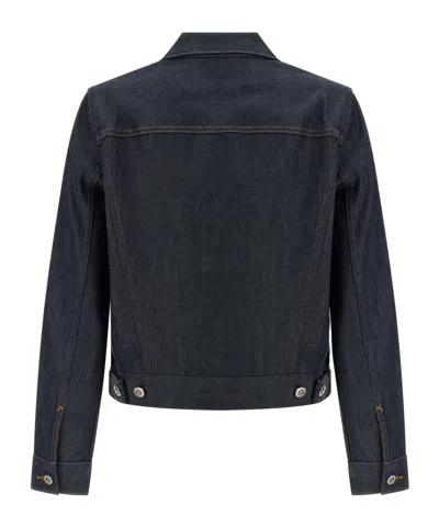 Apc Denim Dion Jacket Chest Pockets Tabs In Blue