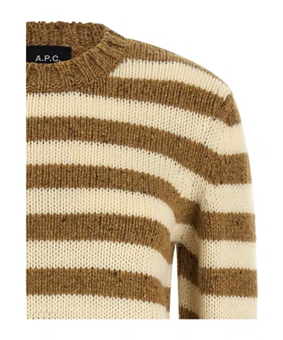 Apc Striped Sweater Sweaters And Cardigans Brown In Multi