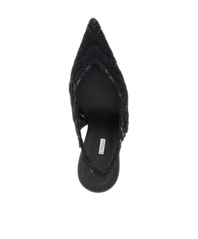 Le Silla Chantilly Lace Slingback Pointed Toe Pumps In Black